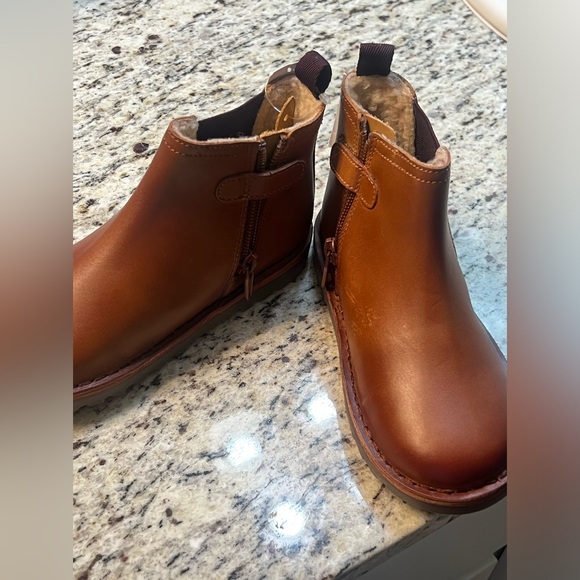 NWT Next little boy leather boots with fuzzy lining size USA 10 (kid) - Picture 8 of 10